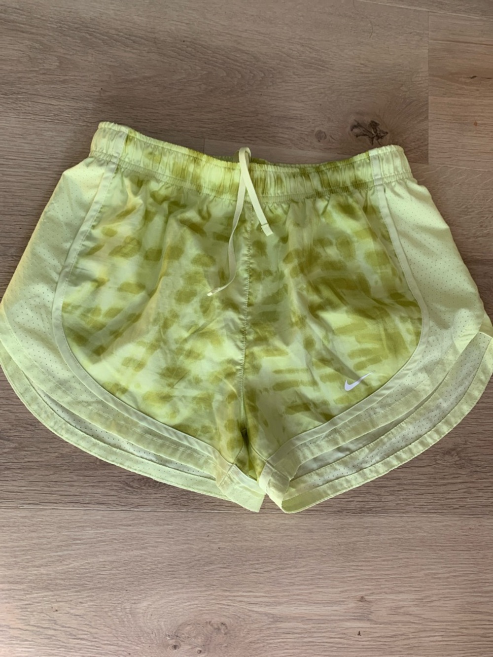 Nike Women's Yellow Tie-Dye Athletic Shorts